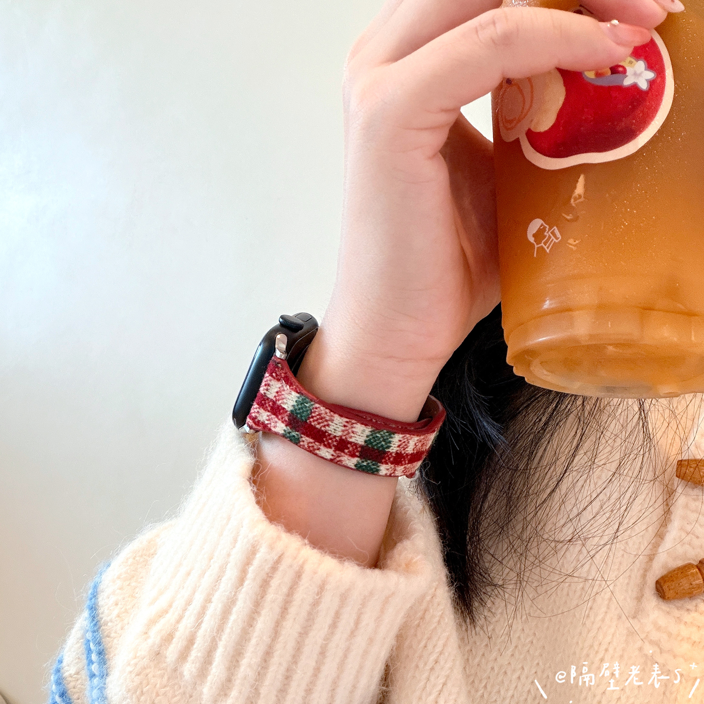 适用苹果手表带新年红圣诞小蛮腰