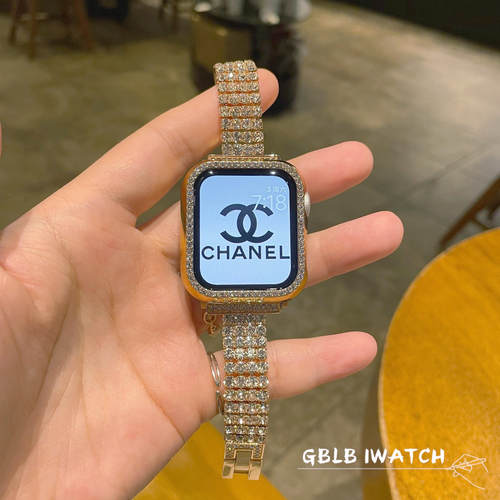 四排镶钻小香风金属iwatch11表带