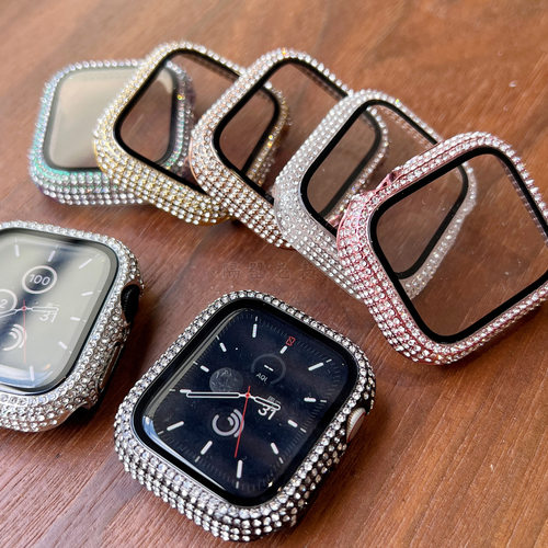 闪满钻PC钢化膜壳watchS11保护壳