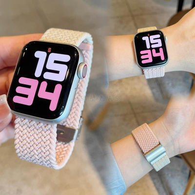 撞色易调节适用watchS10编织表带