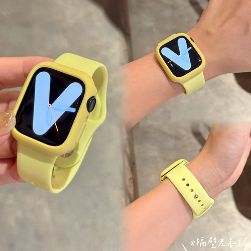 适用watchS11柔软硅胶表带配软壳