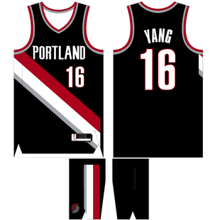 新赛季开拓者队杨瀚森16号球衣儿童成人同款定制美式比赛队服印号