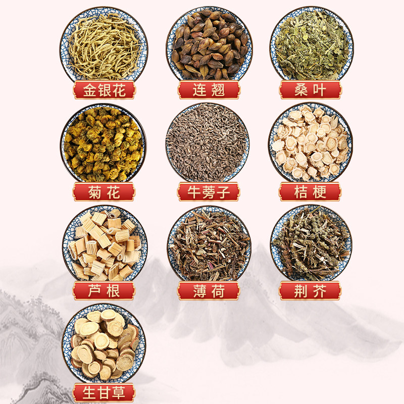 银翘散加减中医药物抗流感治疗流行性感冒流感轻症中药饮片