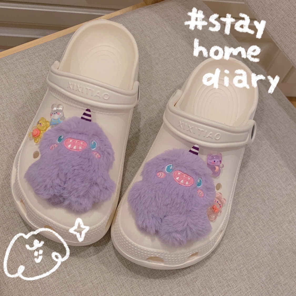 crocs洞洞鞋配饰毛绒可爱少女diy