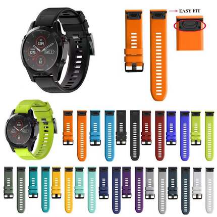 Garmin佳明fenix7 5X 955 fenix5飞耐时3 epix快拆硅胶表带fenix6