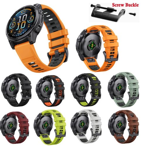 适用佳明fenix8 47mm 5!mm智能手表epix fenix7快拆硅胶双色表带