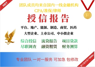 撰写银行授信尽调报告流动资金贷款项目贷企业投融资方案代写