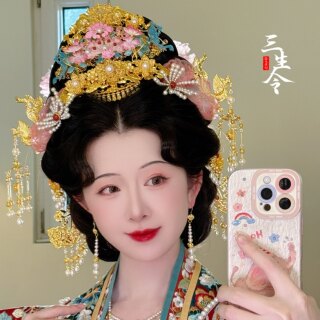 三生令【良辰】原创宋制汉服婚礼发冠古风华丽新娘头饰凤冠婚嫁