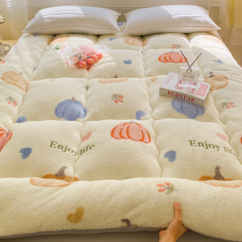 绒铺床褥子加厚牛奶绒床垫家用宿舍保暖双人榻榻米可折叠垫被冬季