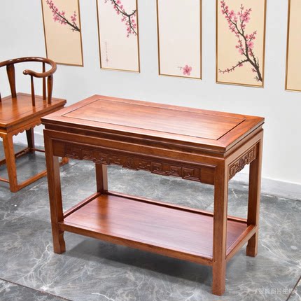 全实木鱼缸盆景架榆木奇石架室内客厅木质置物架花架花几沙发边桌