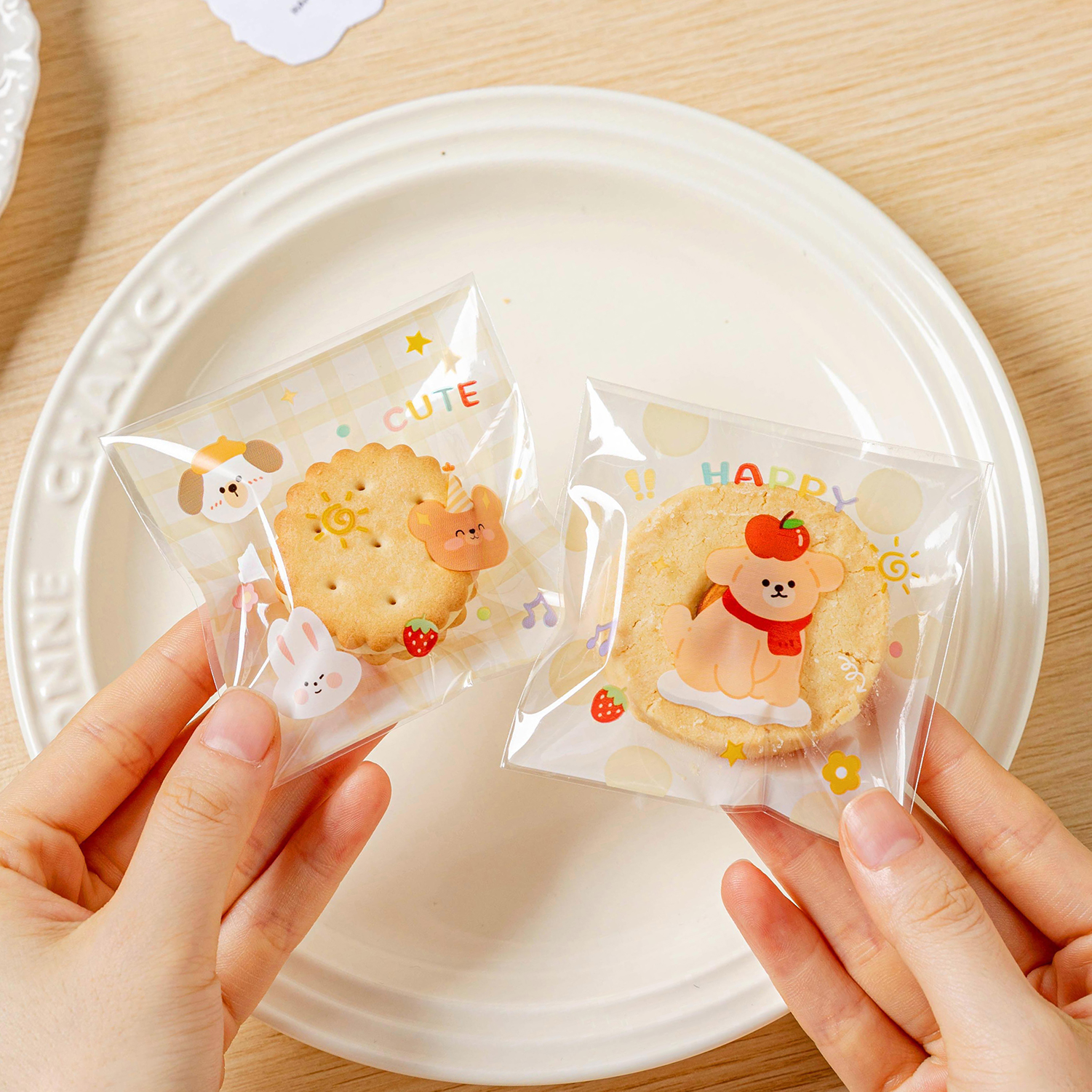 饼干雪花酥单独立小外包装袋子食品级糖果透明烘焙曲奇自粘封口机