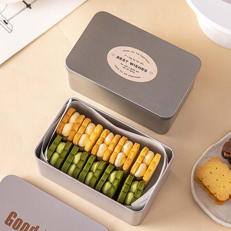 曲奇饼干包装盒糖果雪花酥铁罐盒子原色马口密封罐礼品盒烘焙空盒