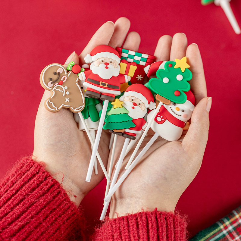 圣诞节蛋糕装饰插件牌摆甜品小配件烘焙纸杯星星树布置diy草莓塔