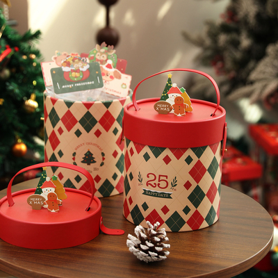 圣诞礼盒空盒高级感大号饼干包装伴手物女生男2025新款糖果抱抱桶
