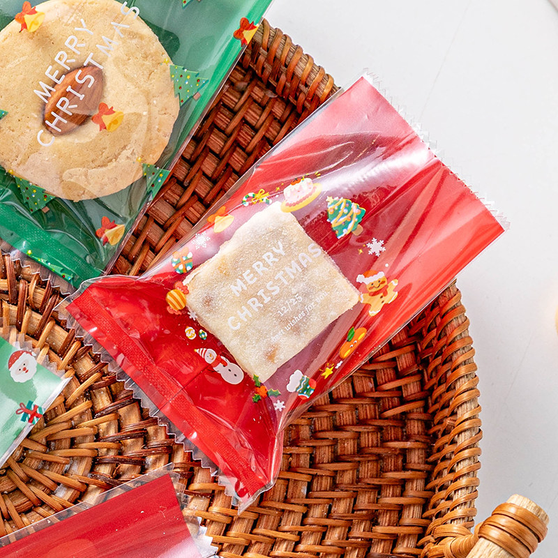 雪花酥饼干包装袋子圣诞节日封口机单独立小牛轧糖果小曲奇打包