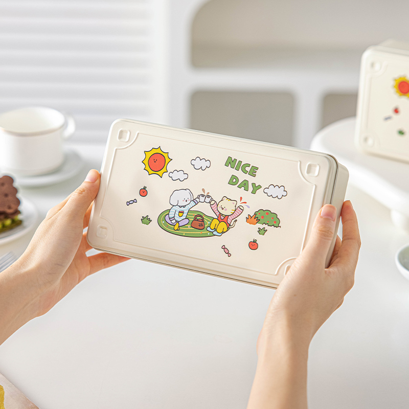 长方形礼物包装盒子空马口铁伴手糖烘焙饼干盒儿童生日礼品盒卡通