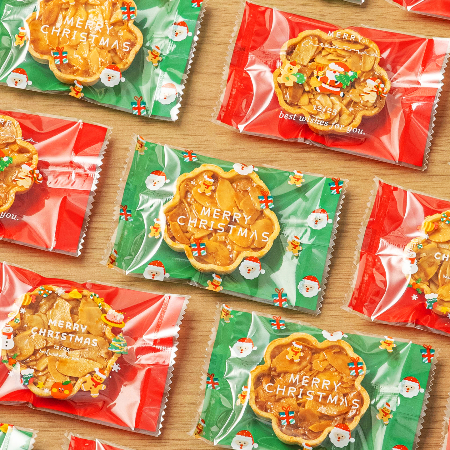 圣诞节糯米船包装袋独立单个机封曲奇饼干雪花酥糖果烘焙礼品盒子