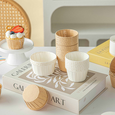 卷边口纸杯蛋糕纸托杯子食品级烘焙面包麦芬耐高温烤箱专用模具