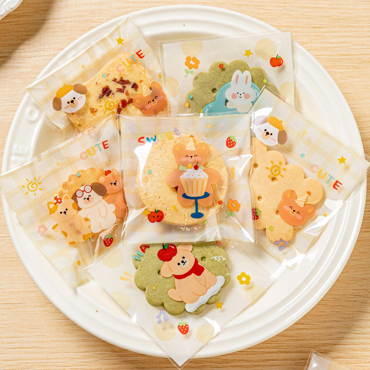 饼干雪花酥单独立小外包装袋子烘焙曲奇糖果食品级透明自粘封口机