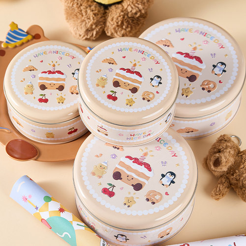 卡通圆形饼干马口铁包装盒子