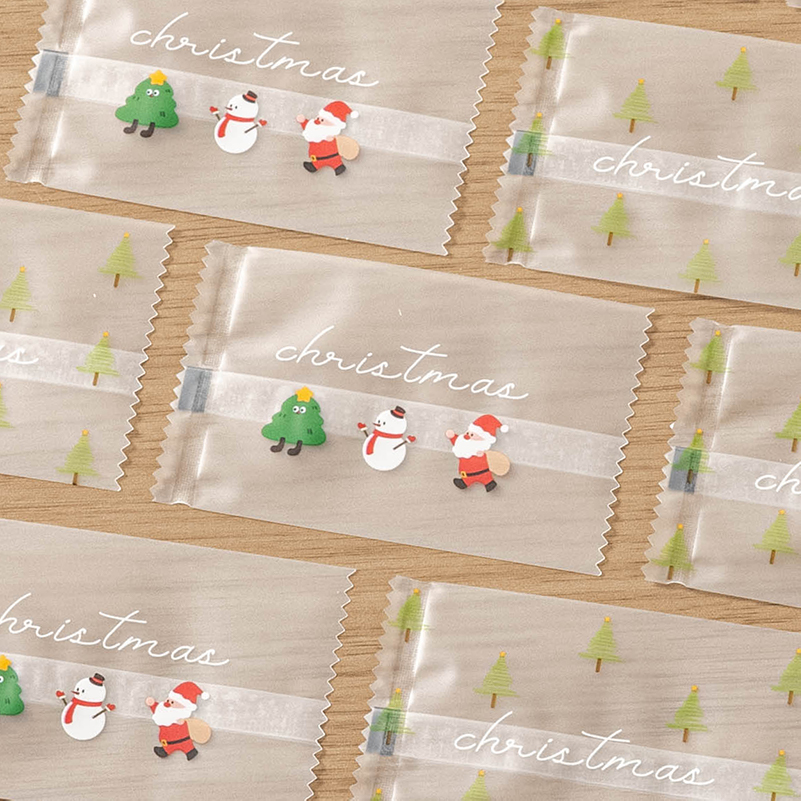 烘焙饼干雪花酥包装袋子节日封口机封独立牛轧糖果圣诞小曲奇打包