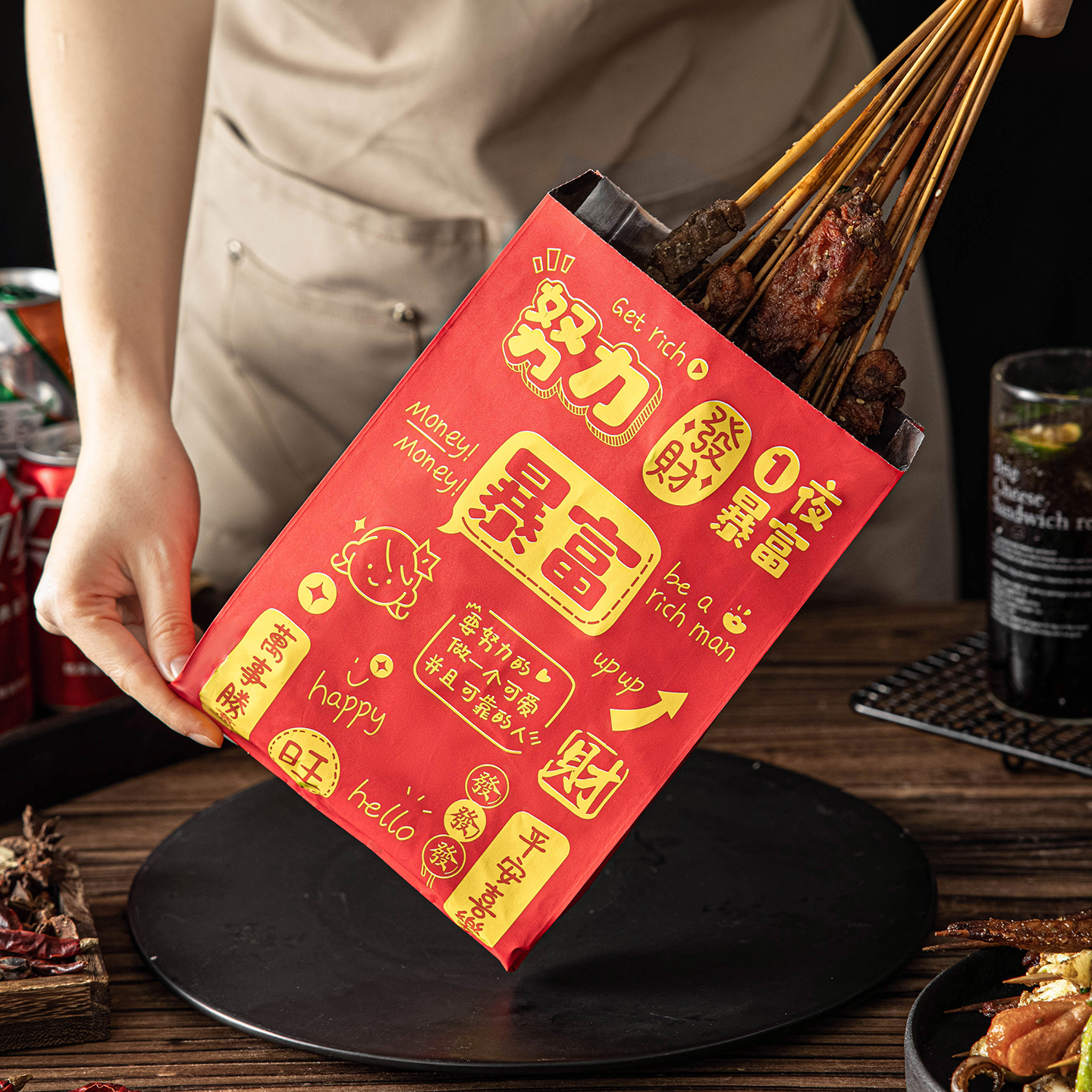 锡纸打包袋外卖专用一次性保温食品级防油加厚纸袋炸串肉商用批发