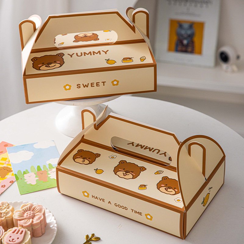 中秋节蛋黄酥包装盒礼品零食空盒新款卡通手提创意礼品盒月饼盒