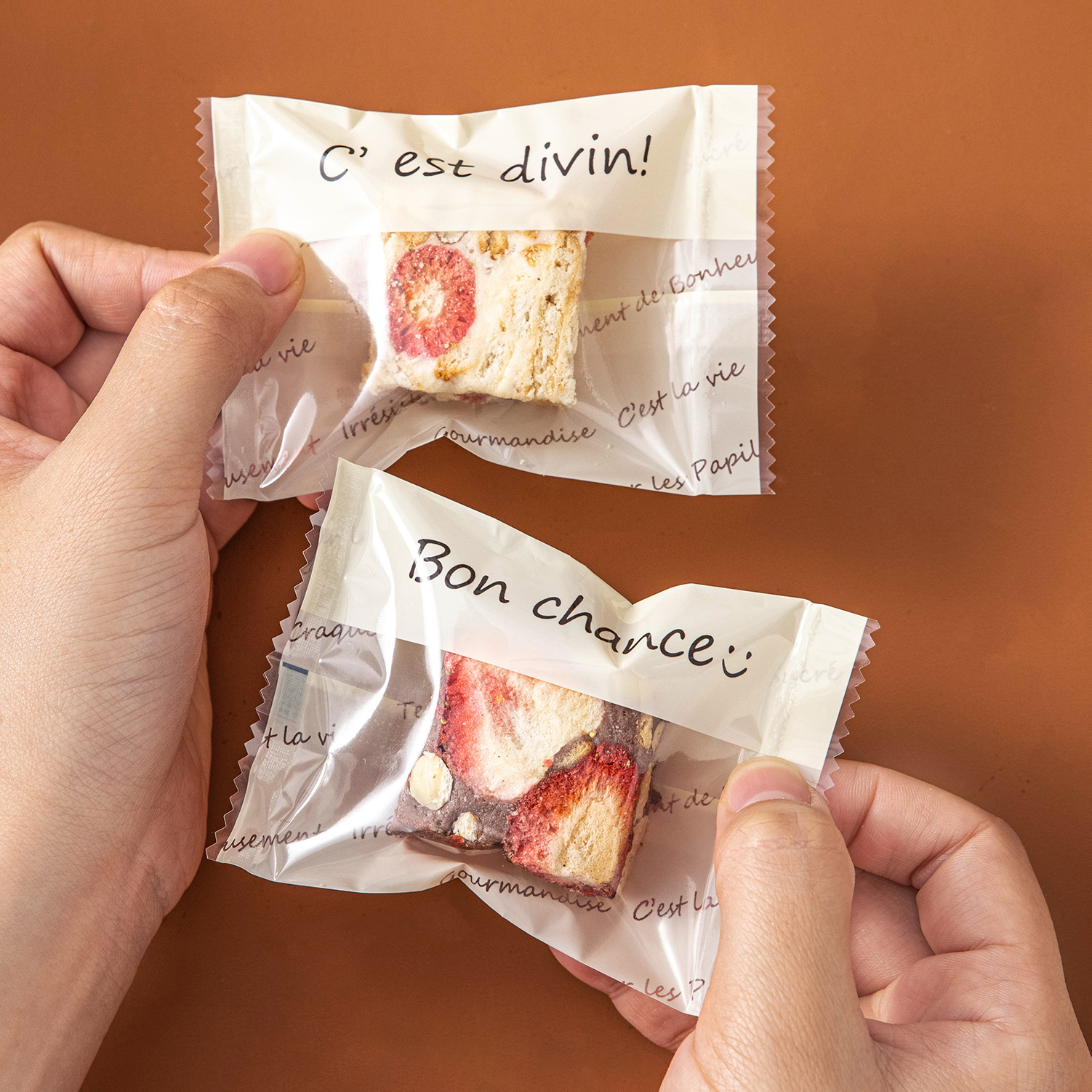 雪花酥饼干独立小包装袋子高级烘焙曲奇牛轧糖果食品级加厚机封口