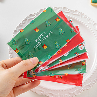 圣诞节雪花酥饼干包装袋子封口机单独立小透明牛轧糖果小曲奇打包