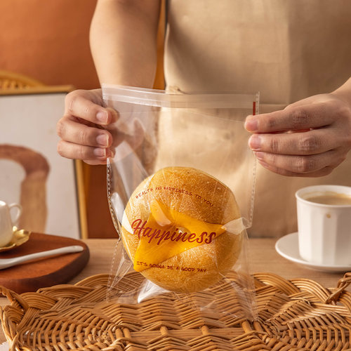 面包包装袋自封食品级一次性单独雪花酥饼干自粘透明袋子吐司贝果