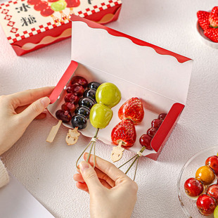 冰糖葫芦包装纸盒子迷你小串专用透明打包盒制作材料工具摆摊竹签