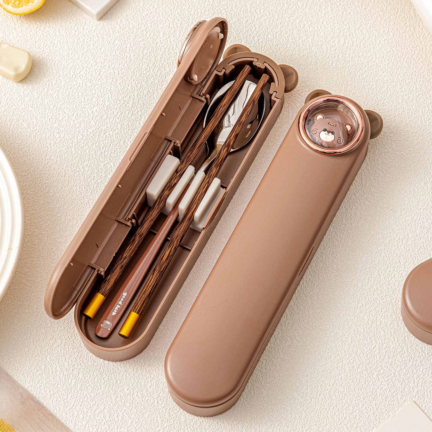 筷子勺子餐具套装一单人用收纳盒外出便携带式不锈钢三件套小学生