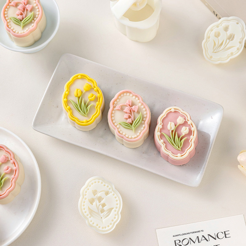 郁金香月饼模具家用手压式新款