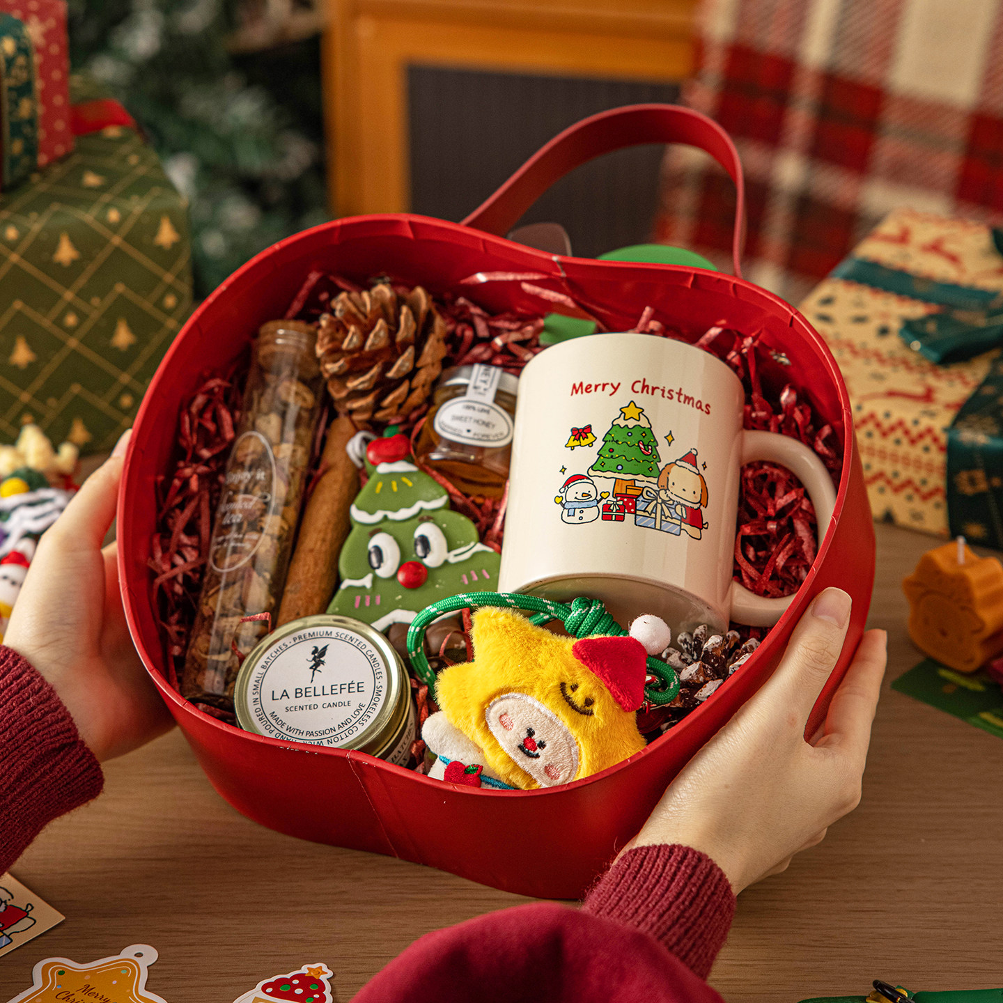 平安夜苹果包装礼盒空盒圣诞节高档加厚送女友糖果创意儿童小伴手