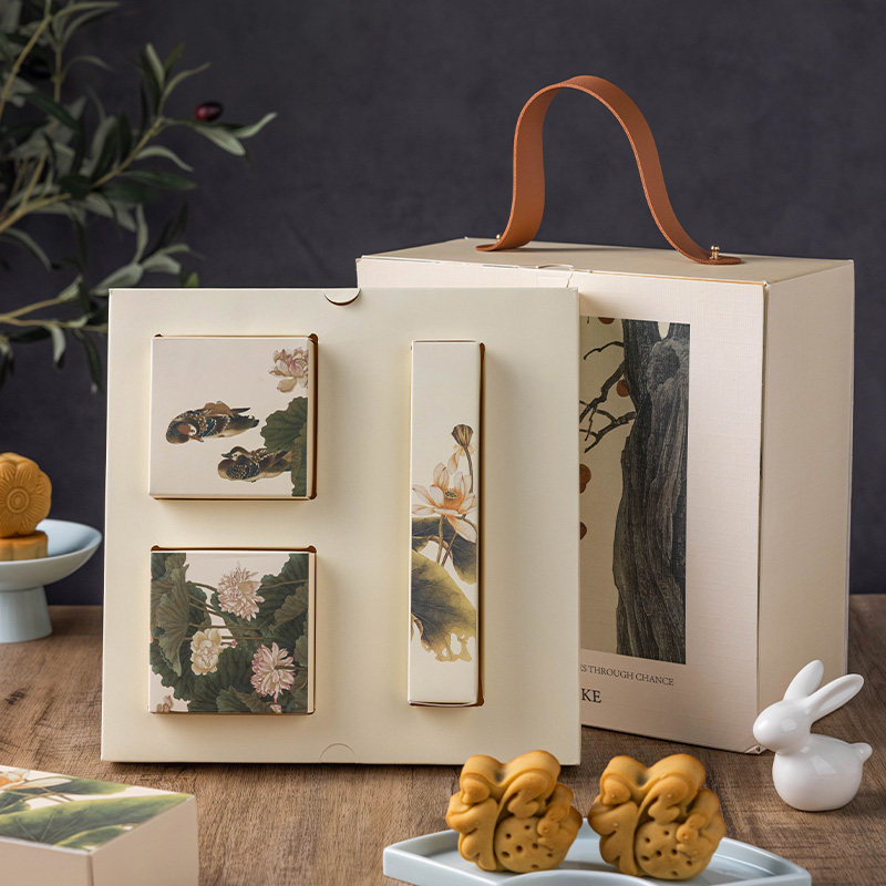 中秋新款月饼包装盒手提创意国风双层礼盒500g大月饼商务礼品盒