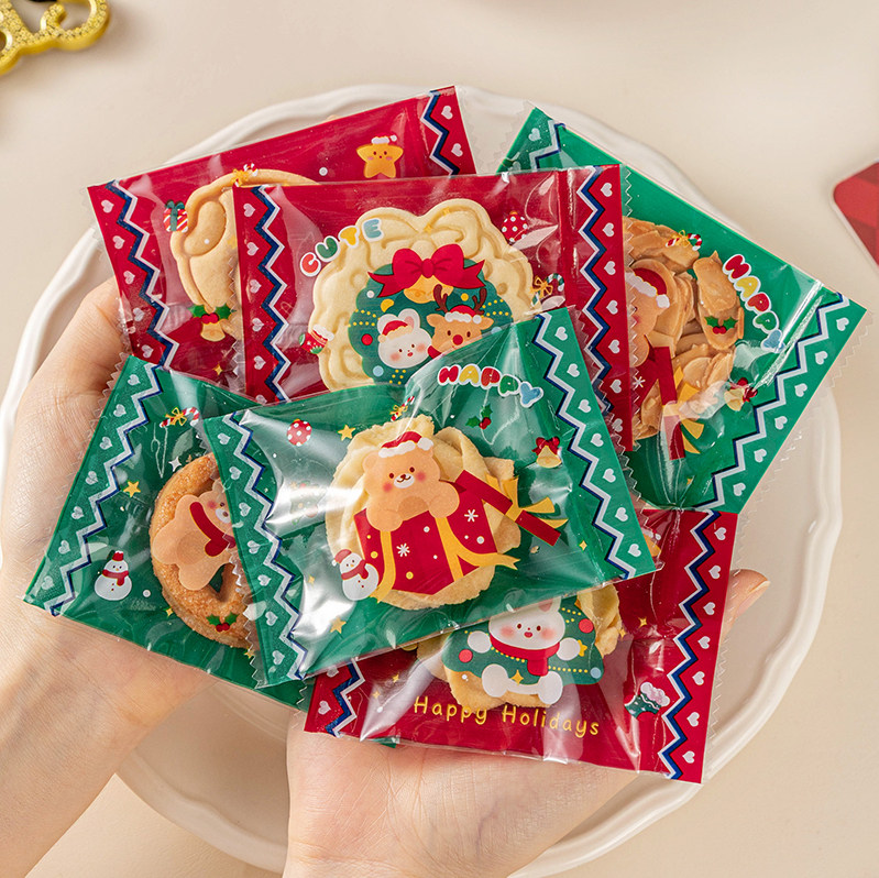 雪花酥机封口包装袋圣诞单独立烘焙饼干牛轧糖果曲奇小打包袋子