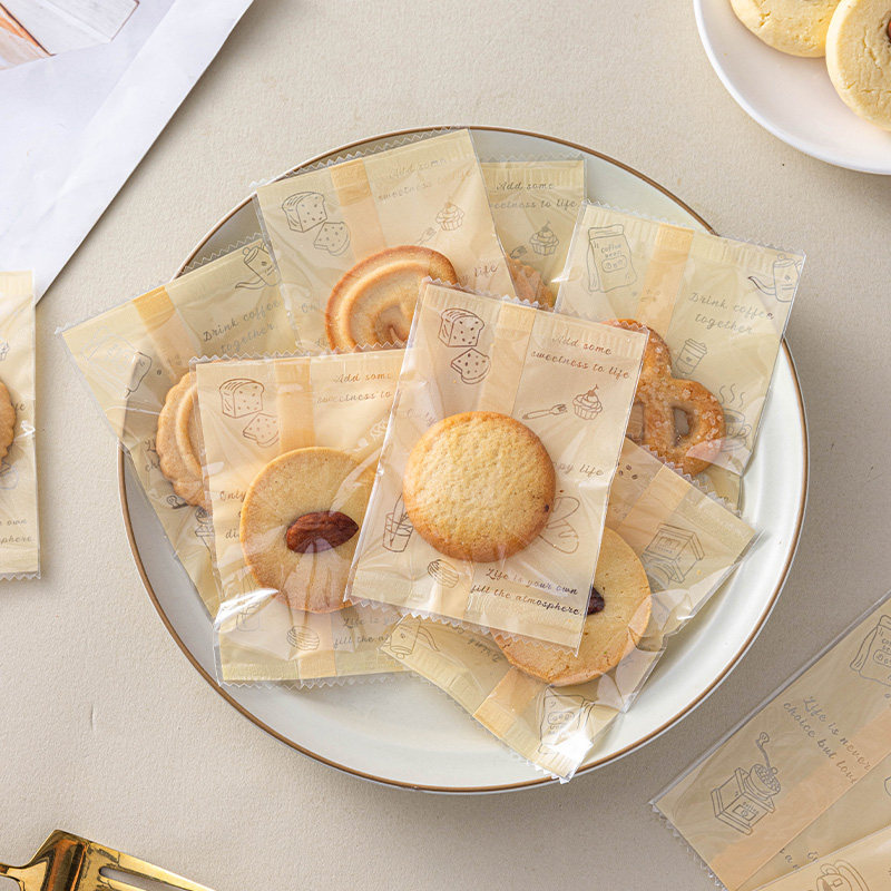 曲奇饼干包装袋机封雪花酥自单独立小子的牛轧太妃糖果奶枣烘焙打