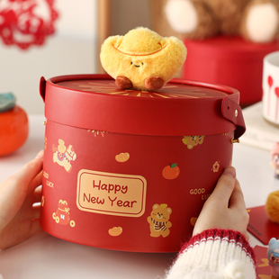 新年年货礼盒空盒马过春节送人零食伴手提烘焙饼干糖果2026大包装