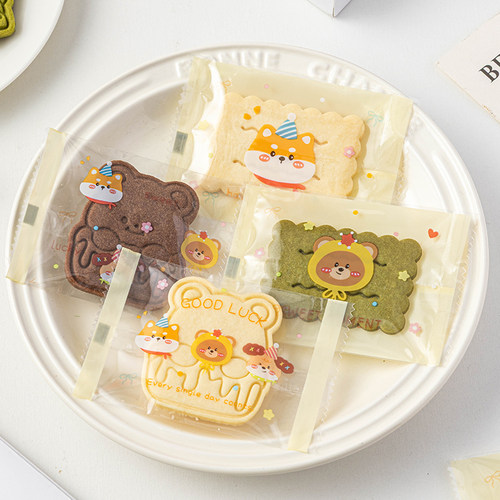 雪花酥饼干小包装袋子透明曲奇太妃饼干阿胶糕包装单独立加厚机封