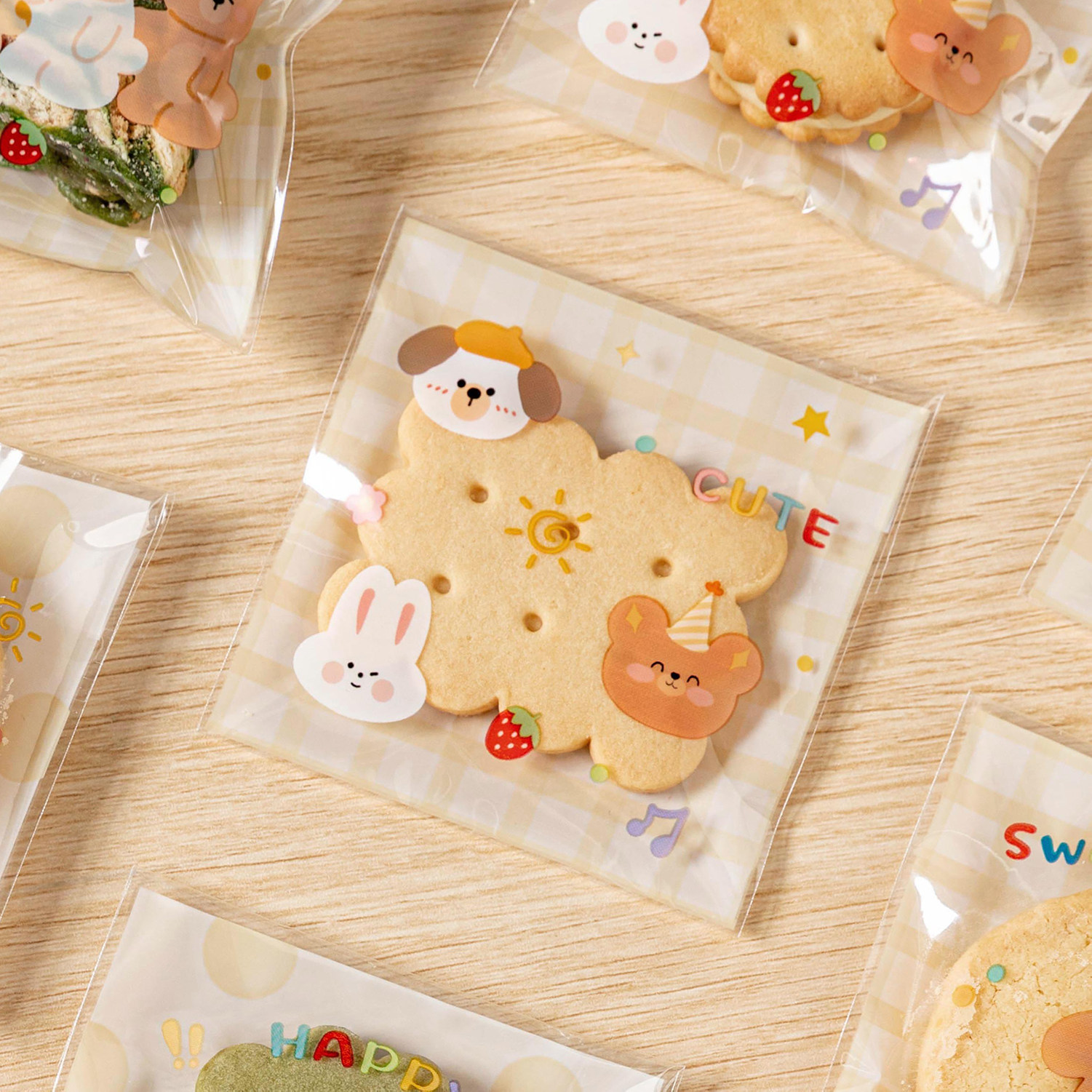 烘焙饼干雪花酥单独立小外包装袋子食品级曲奇糖果透明自粘封口机