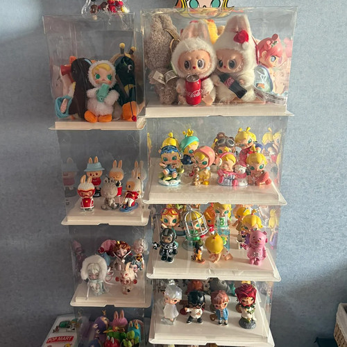 盲盒收纳手办展示架透明摆件高模型乐娃娃泡泡公仔玛特置物盒子