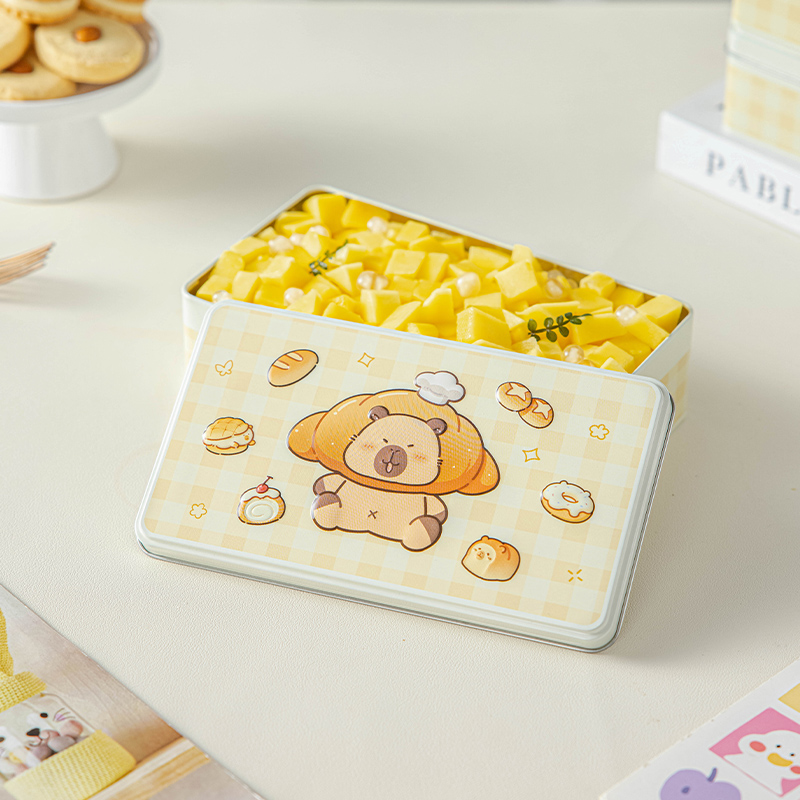 马口铁长方形饼干盒子空罐卡通烘焙曲奇牛轧糖果包装儿童收纳储存