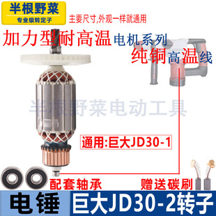 适用巨大JD30-1 30-2电锤转子5齿劲将虎扑26-1 26-2电机线圈配件
