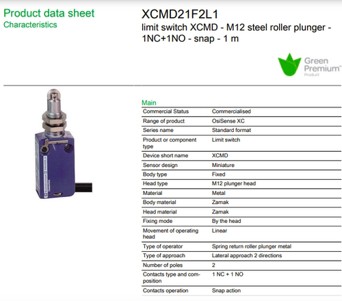 现货SCHNEIDER施耐德 传感器线缆XZCP1241L2限位开关XCMD21F2L1
