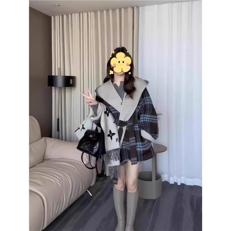 2025冬季新款韩版双面羊绒大衣女高级感炸街短款休闲宽松毛呢外套