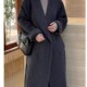 冬日序幕 花纱手工双面羊毛大衣加长款 腰带气质高级感百搭外套女