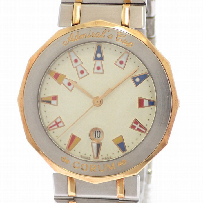 CORUMÀ¥ÂØ18K»Æ½ðÄбíʯӢ99.810.21 V-52¶þÊÖ±íÔ×°ÕýÆ·