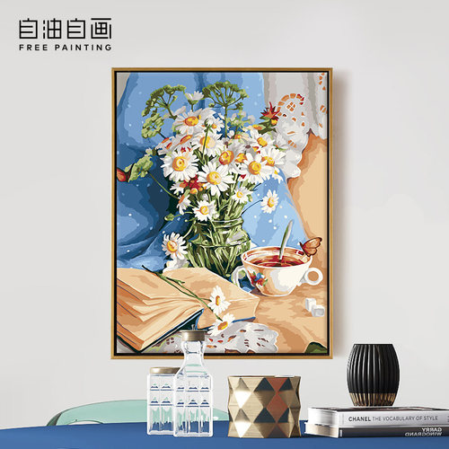 自油自画diy数字油画宁静时光