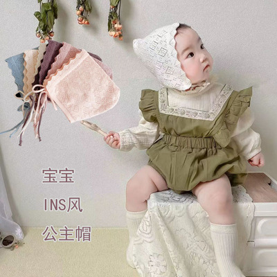 INS风宝宝婴儿公主花边帽胎帽