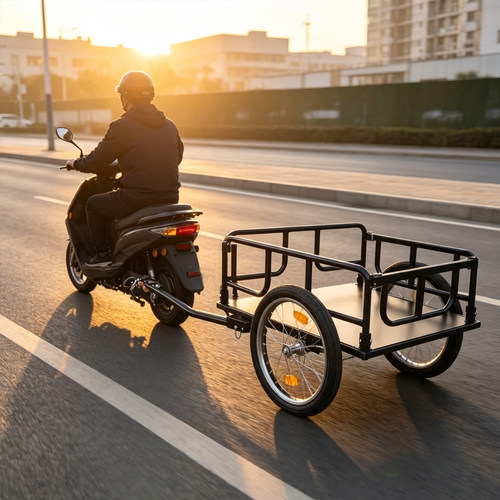 跨境Electric trailer电动拖车自行车后挂式拉车拉货钓鱼佬装备车